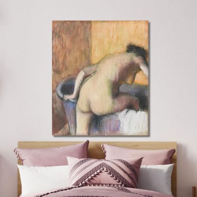 Nude Bather Entering A Bathtub 1890 Edgar Degas edg49 canvas print 