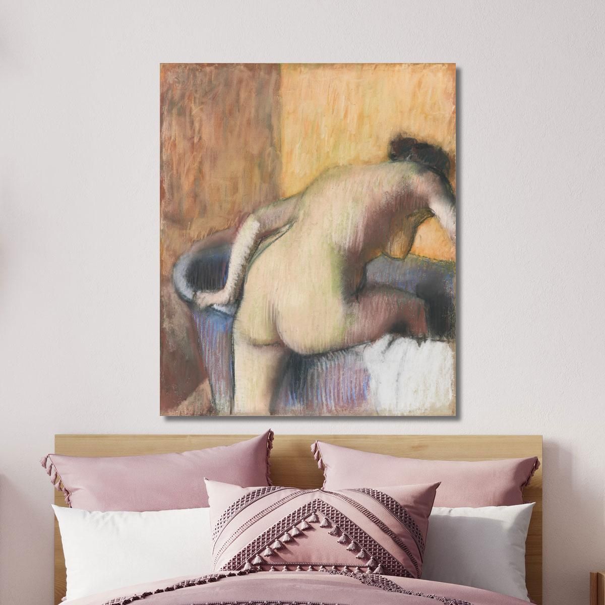 Nude Bather Entering A Bathtub 1890 Edgar Degas edg49 canvas print 