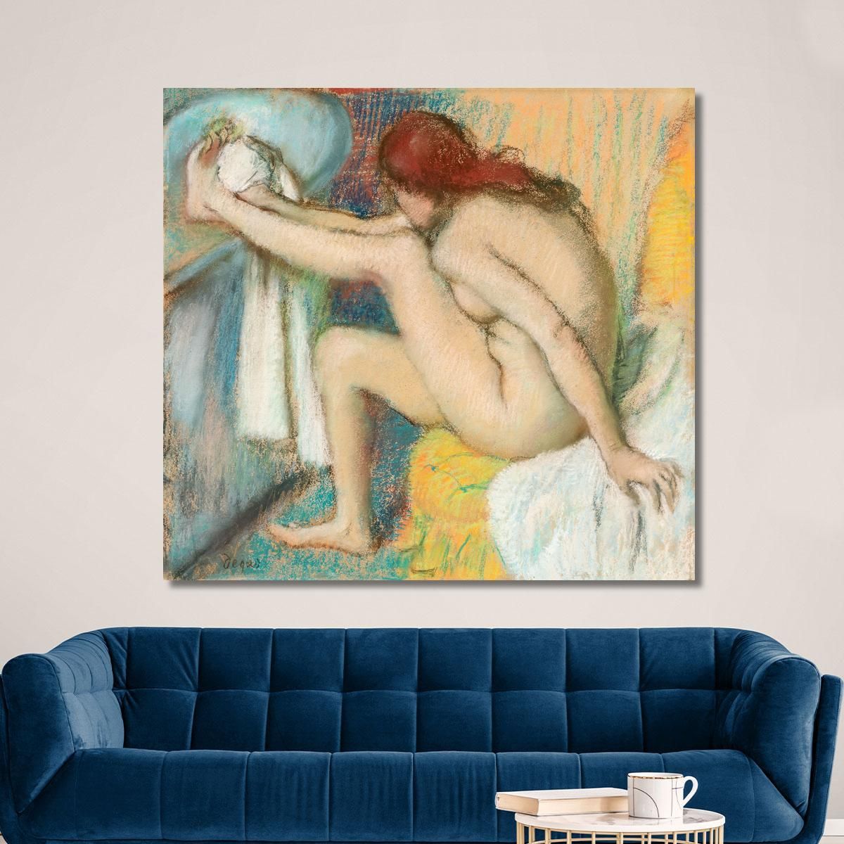 Naked Woman Woman Drying Her Foot Edgar Degas edg51 canvas print 