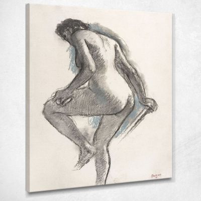 Nude Woman Bather Sponges Her Knee Edgar Degas edg53 canvas print 