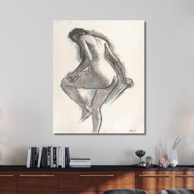 Nude Woman Bather Sponges Her Knee Edgar Degas edg53 canvas print 
