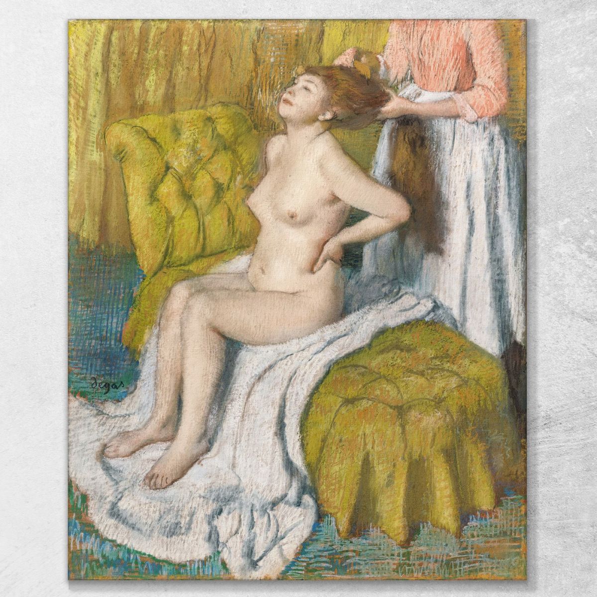 Naked Woman With Her Breasts Being Combed Edgar Degas edg58 canvas print 
