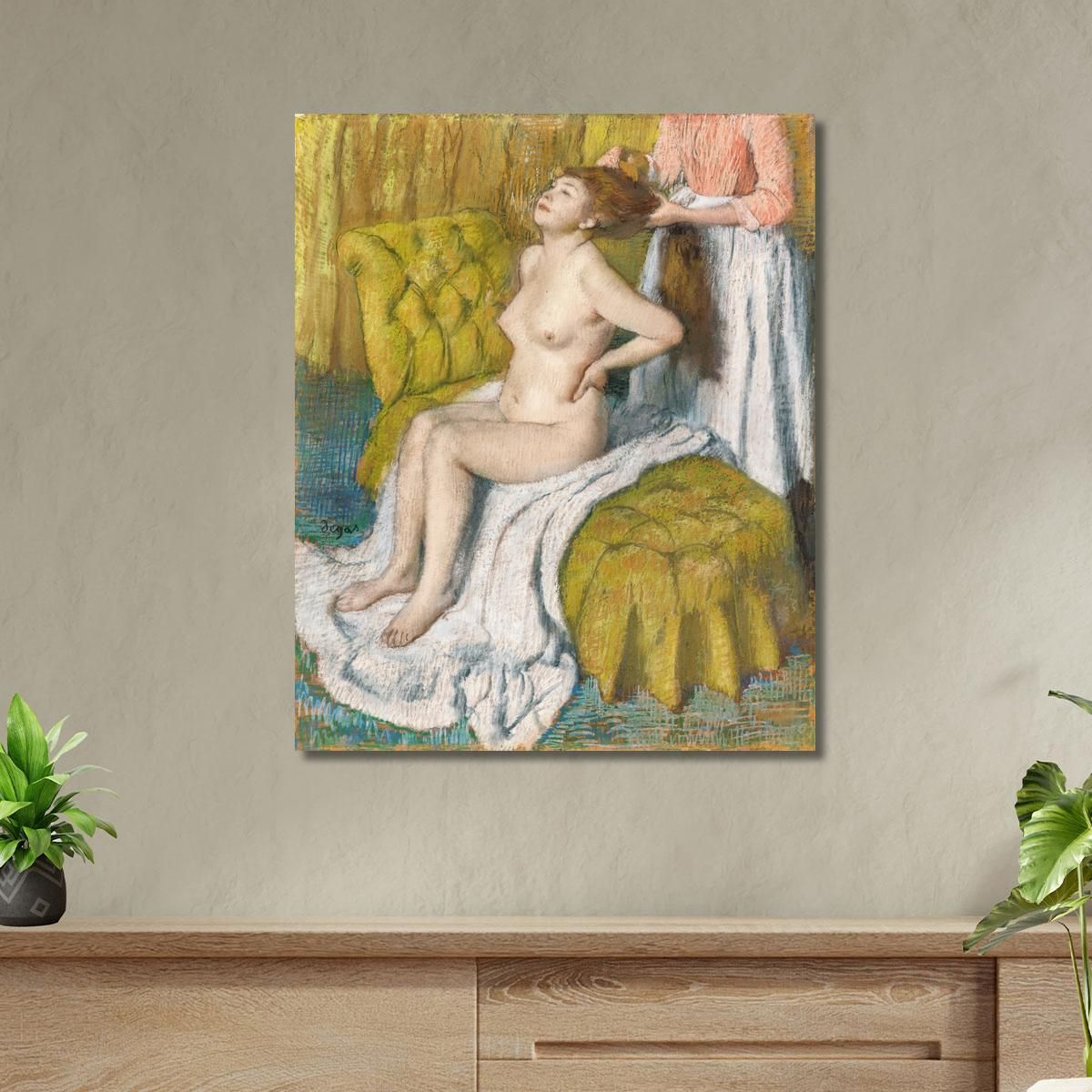 Naked Woman With Her Breasts Being Combed Edgar Degas edg58 canvas print 