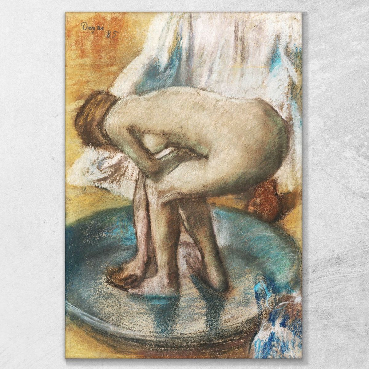 Nude Woman Bathing In A Shallow Tub 1885 Edgar Degas edg59 canvas print 