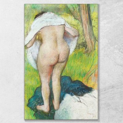 Nude Woman Girl Drying Herself 1885 Edgar Degas edg62 canvas print 