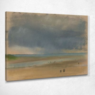 Storm Cloud And Rain Over The Water Seen From A Beach Edgar Degas edg70 canvas print 