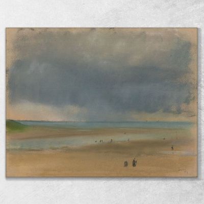 Storm Cloud And Rain Over The Water Seen From A Beach Edgar Degas edg70 canvas print 