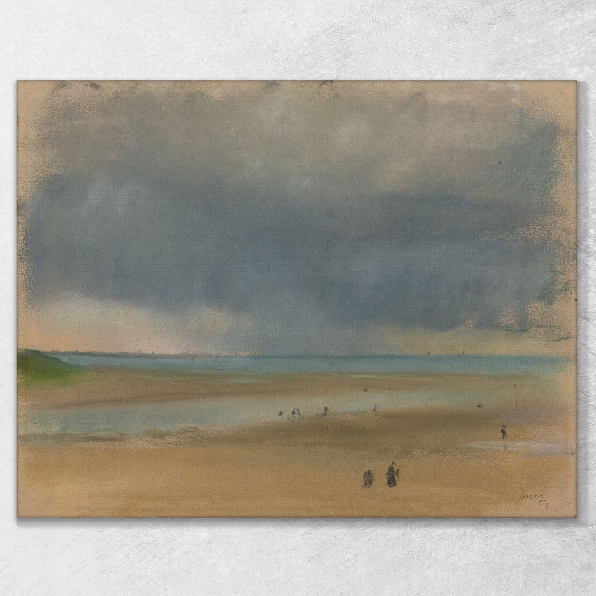 Storm Cloud And Rain Over The Water Seen From A Beach Edgar Degas edg70 canvas print 