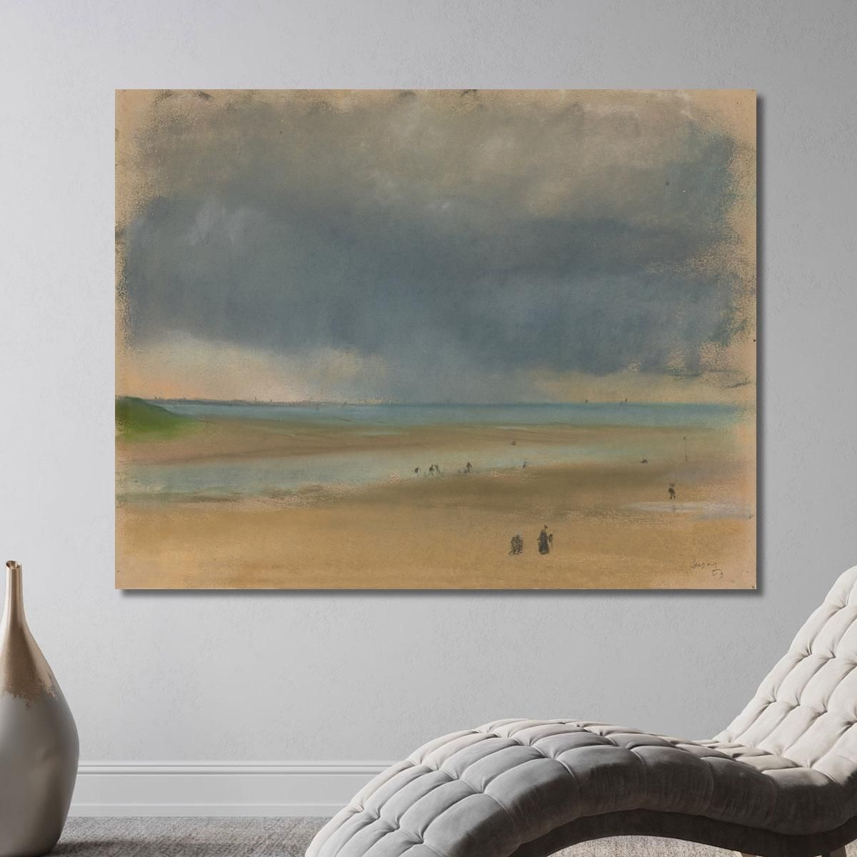 Storm Cloud And Rain Over The Water Seen From A Beach Edgar Degas edg70 canvas print 