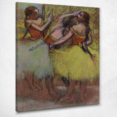 Three Ballerinas With Braided Hair Edgar Degas edg85 canvas print 