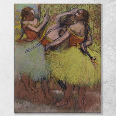 Three Ballerinas With Braided Hair Edgar Degas edg85 canvas print 