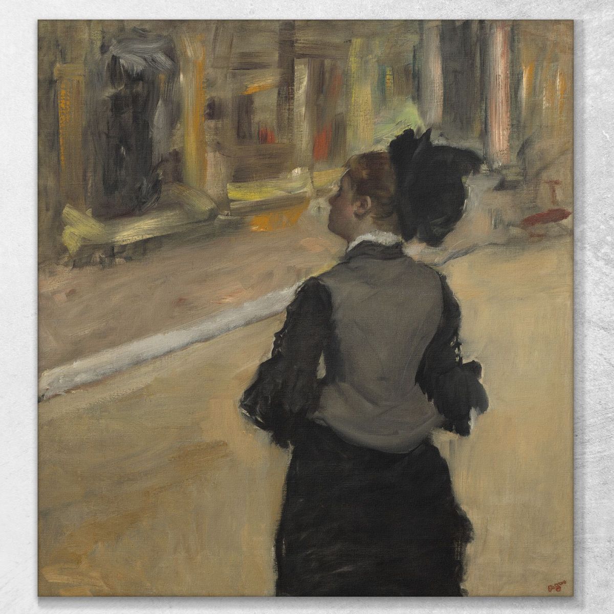 Woman Seen From Behind Visit To A Museum Edgar Degas edg89 canvas print 