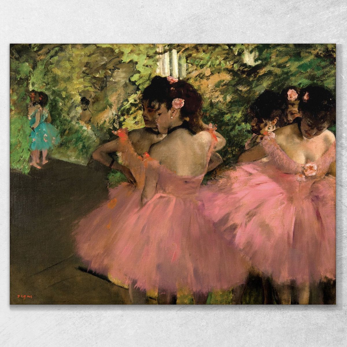 Ballerinas In Pink Edgar Degas edg98 canvas print 
