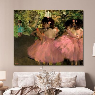 Ballerinas In Pink Edgar Degas edg98 canvas print 