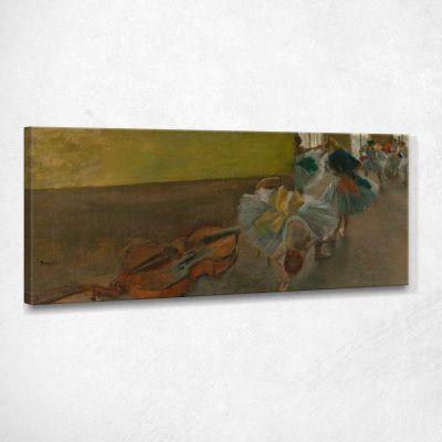 Dancers In The Rehearsal Room With A Double Bass Edgar Degas edg142 canvas print 