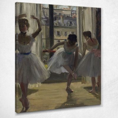 Dancers In An Exercise Room (Three Dancers) Edgar Degas edg154 canvas print 