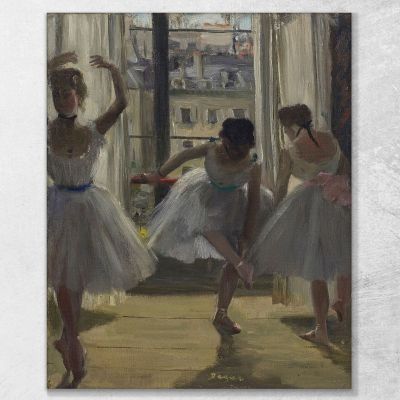 Dancers In An Exercise Room (Three Dancers) Edgar Degas edg154 canvas print 