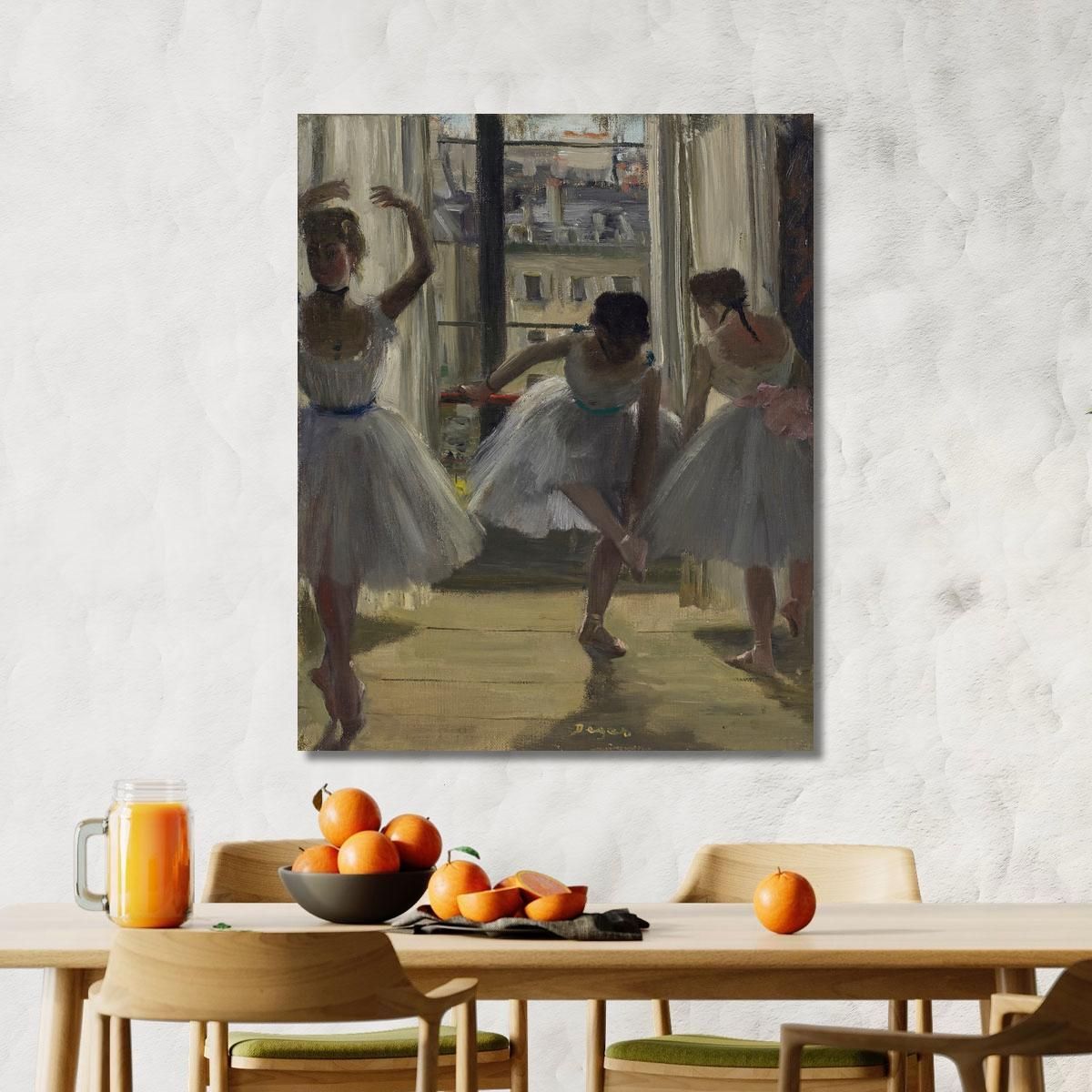 Dancers In An Exercise Room (Three Dancers) Edgar Degas edg154 canvas print 