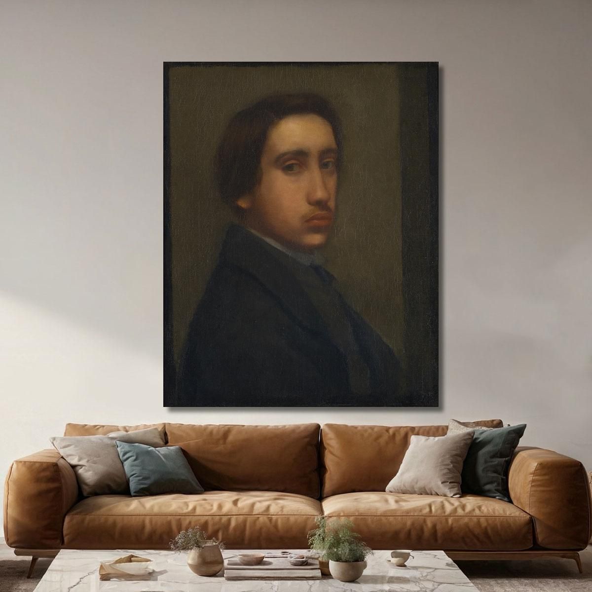 Degas In The Black Frock Coat (Self-Portrait) Edgar Degas edg158 canvas print 