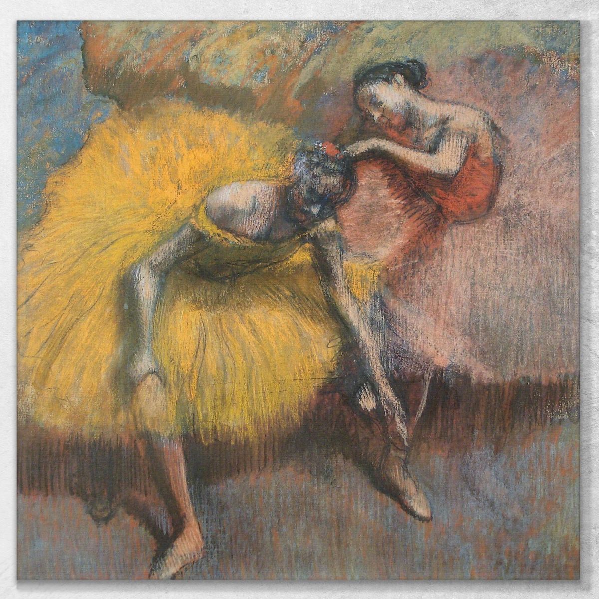 Two Yellow And Pink Dancers Edgar Degas edg159 canvas print 