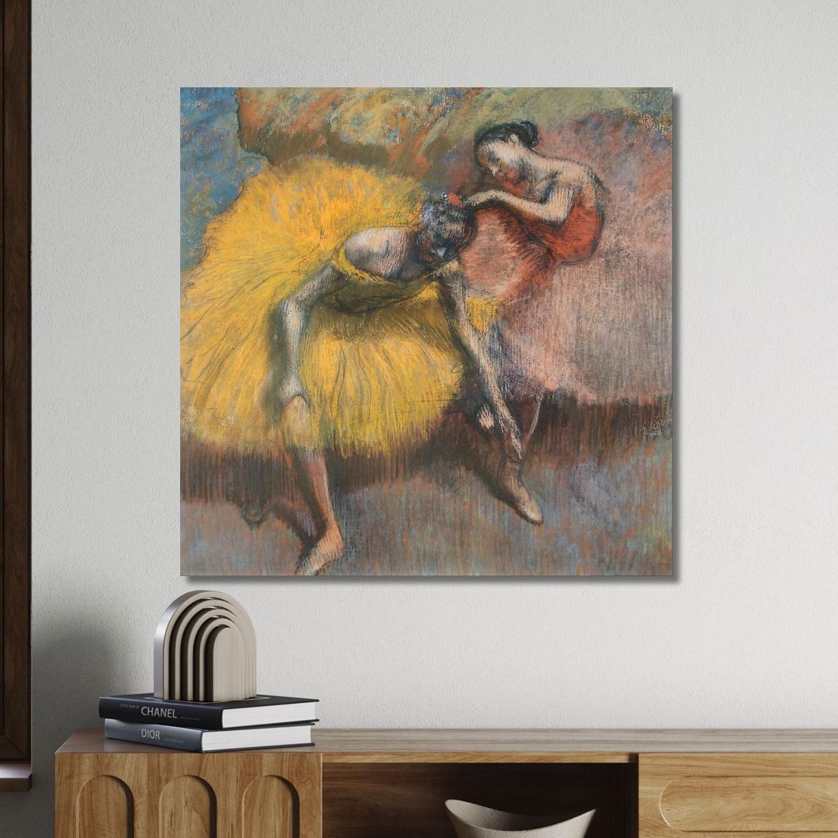 Two Yellow And Pink Dancers Edgar Degas edg159 canvas print 
