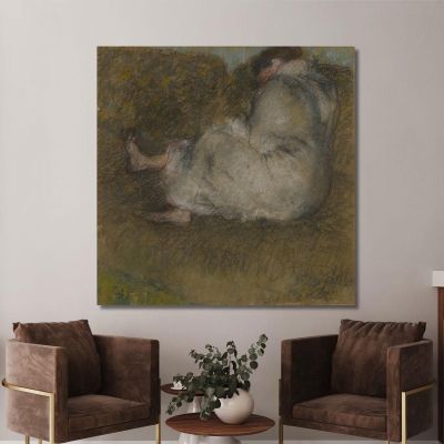 Woman Sitting On A Couch Edgar Degas edg166 canvas print 