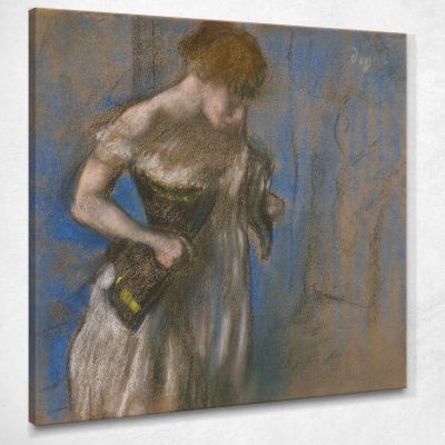Woman Putting On Her Corset Edgar Degas edg168 canvas print 