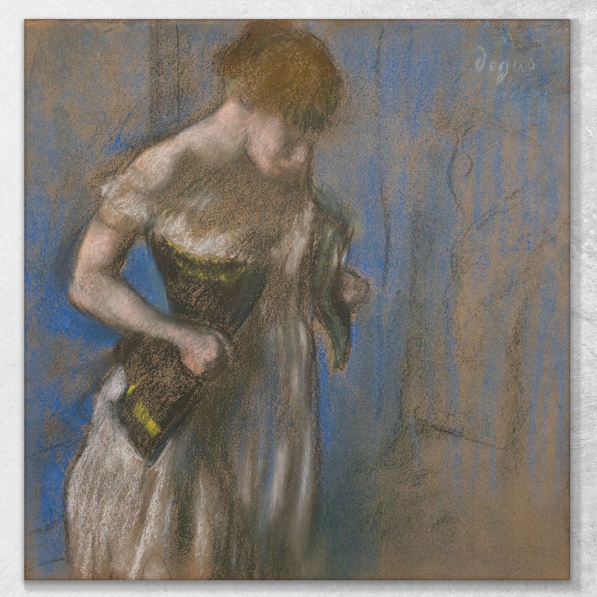 Woman Putting On Her Corset Edgar Degas edg168 canvas print 