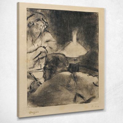 Reading Under The Lamp (M. Cardinal) Edgar Degas edg191 canvas print 