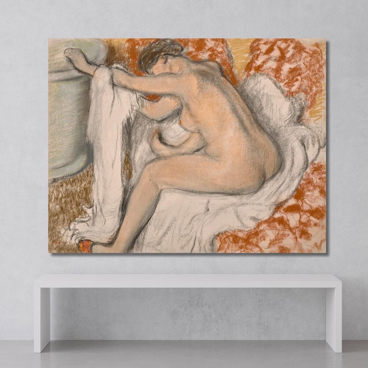 Getting Out Of The Bath Edgar Degas edg195 canvas print 