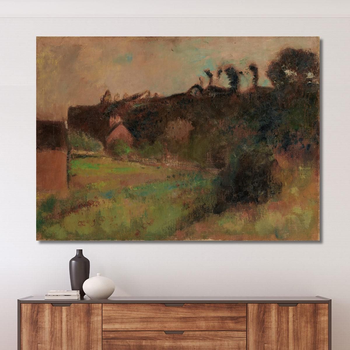 Houses At The Foot Of A Cliff Edgar Degas edg207 canvas print 