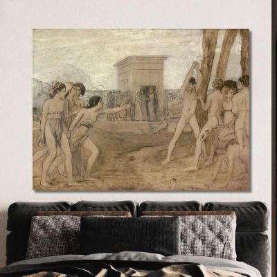 Young Spartan Girls Challenging Boys Edgar Degas edg296 canvas print 