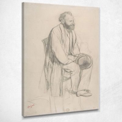 Édouard Manet Seated Holding His Hat Edgar Degas edg298 canvas print 