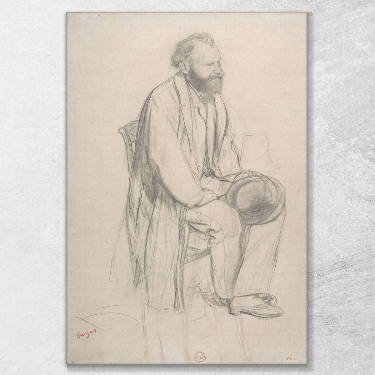 Édouard Manet Seated Holding His Hat Edgar Degas edg298 canvas print 
