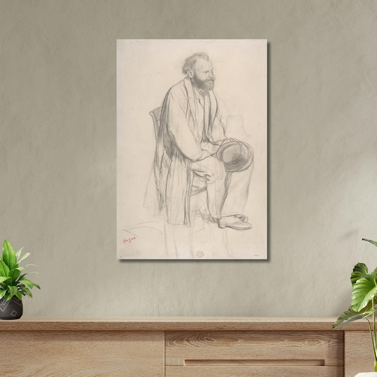 Édouard Manet Seated Holding His Hat Edgar Degas edg298 canvas print 