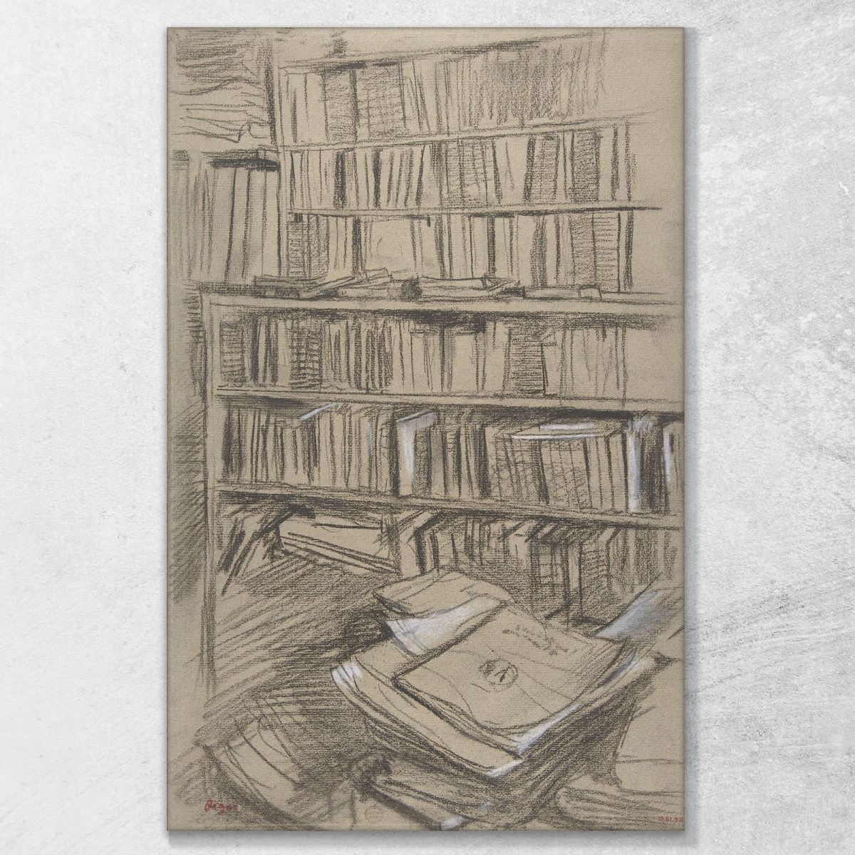 Bookshelves Study For Edmond Duranty Edgar Degas edg302 canvas print 