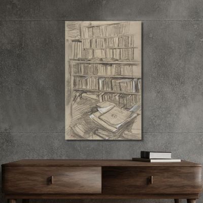 Bookshelves Study For Edmond Duranty Edgar Degas edg302 canvas print 