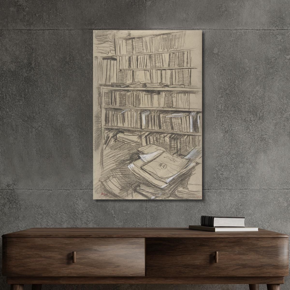 Bookshelves Study For Edmond Duranty Edgar Degas edg302 canvas print 