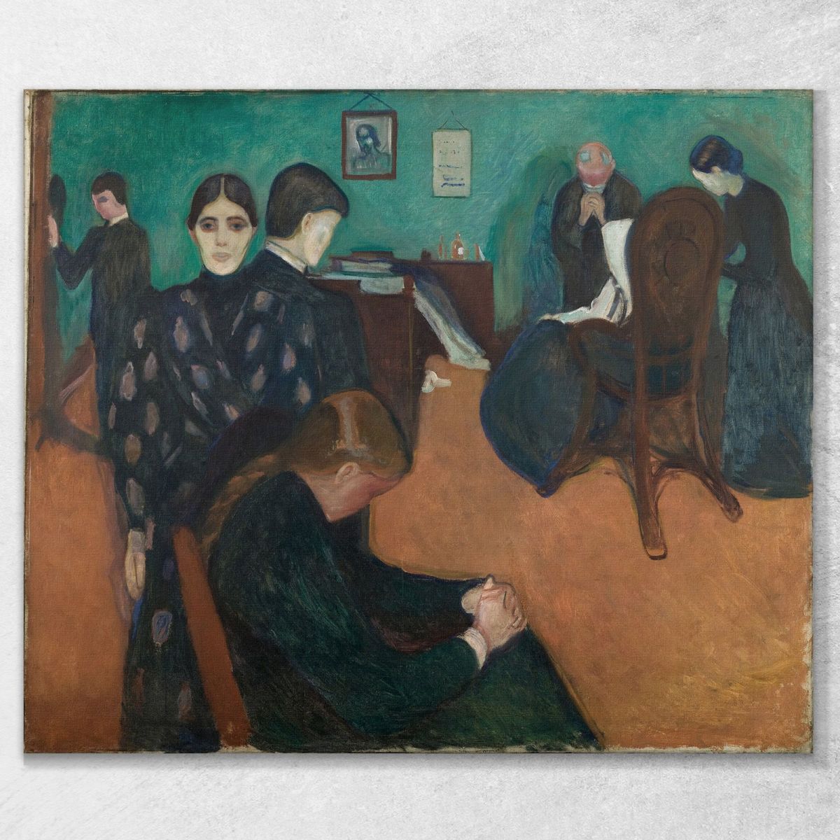 Death In The Sickroom Edvard Munch, em1 ภาพพิมพ์บนผ้าใบแคนวาส