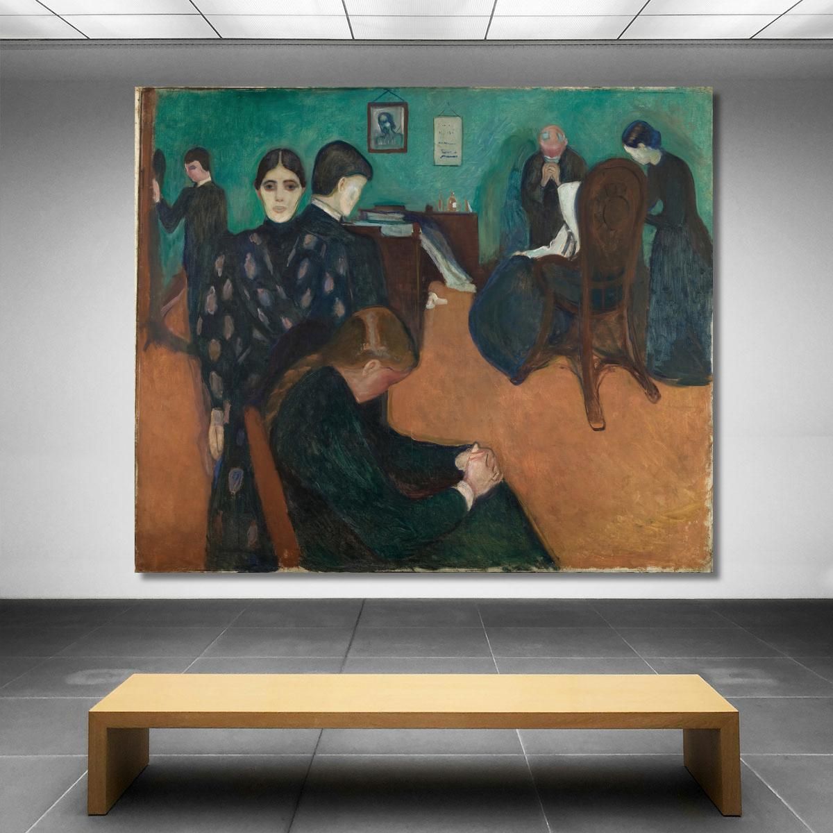 Death In The Sickroom Edvard Munch, em1 ภาพพิมพ์บนผ้าใบแคนวาส