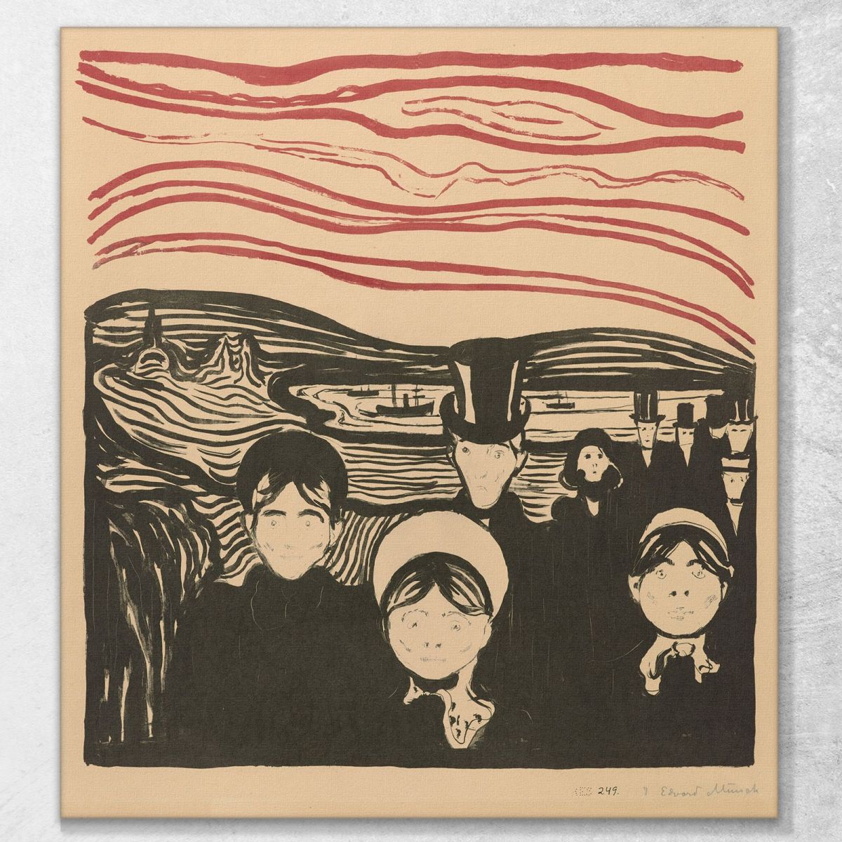 Anxiety Edvard Munch, em50 ภาพพิมพ์บนผ้าใบแคนวาส