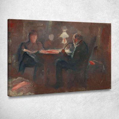 Around The Paraffin Lamp Edvard Munch, em53 canvas print