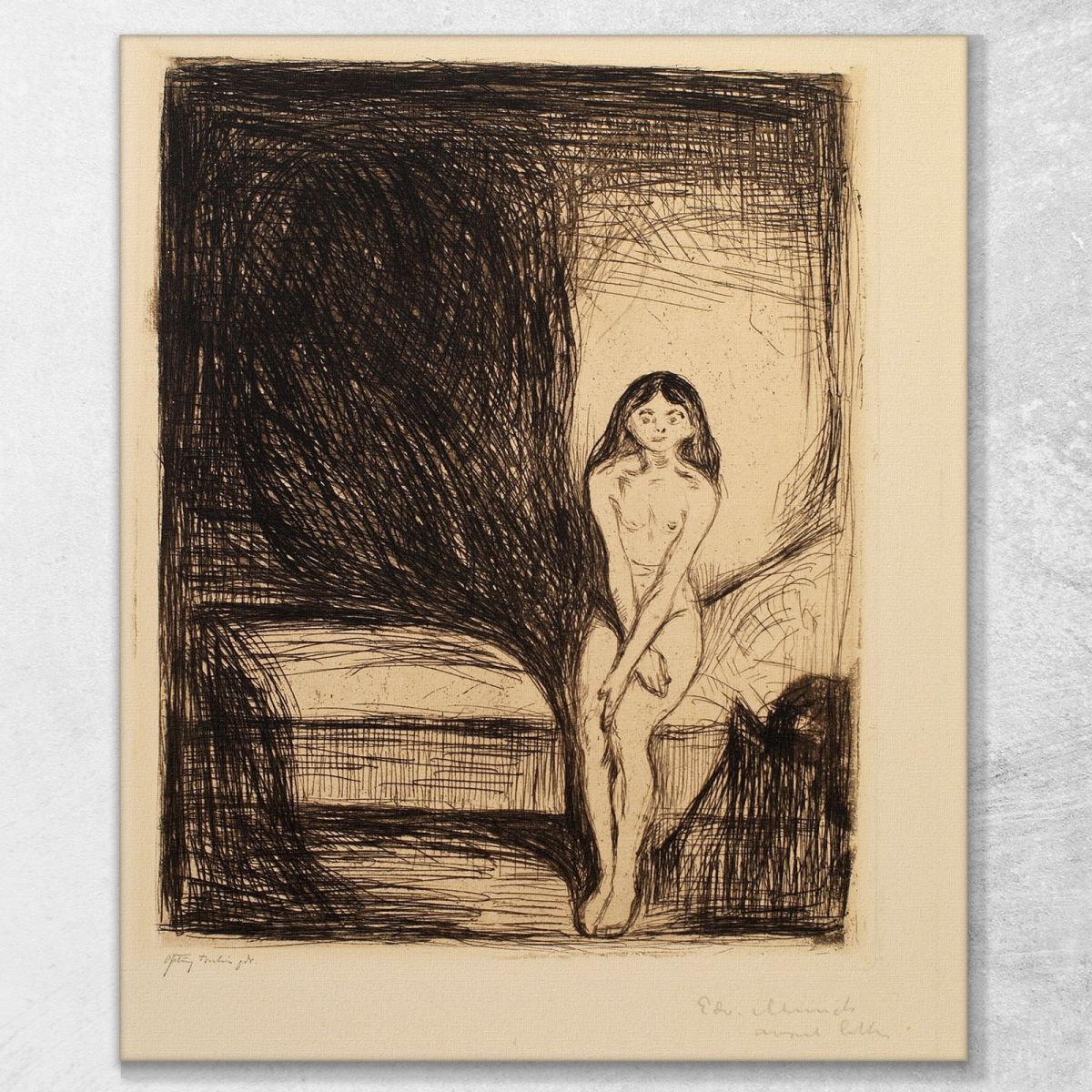 At Night Puberty Edvard Munch em54 canvas print 