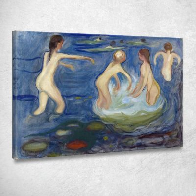 Bathing Girls Edvard Munch, em59 ภาพพิมพ์บนผ้าใบแคนวาส