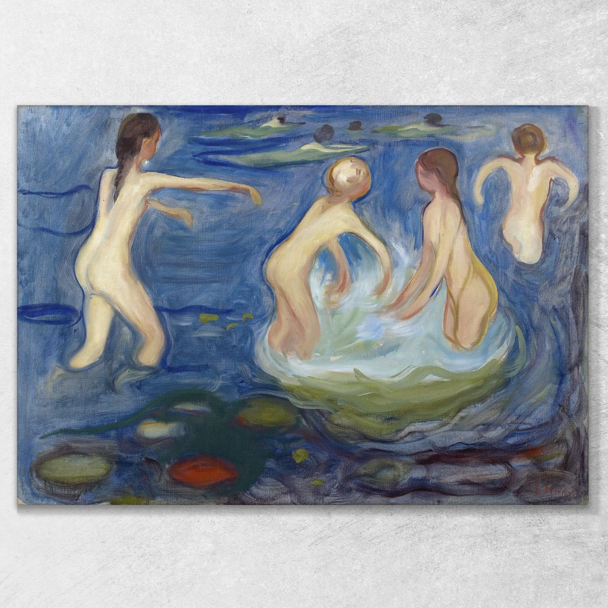 Bathing Girls Edvard Munch, em59 ภาพพิมพ์บนผ้าใบแคนวาส