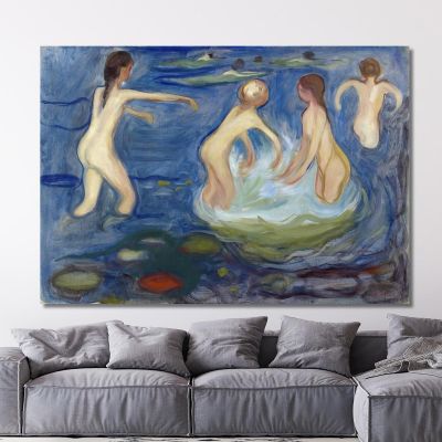 Bathing Girls Edvard Munch, em59 canvas print