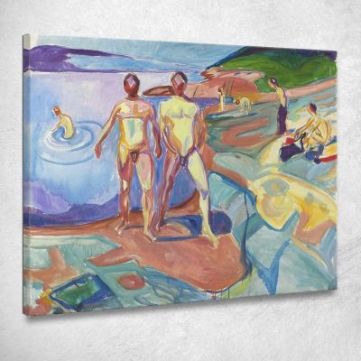 Bathing Men 2 Edvard Munch, em61 ภาพพิมพ์บนผ้าใบแคนวาส