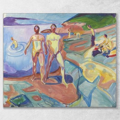 Bathing Men 2 Edvard Munch, em61 ภาพพิมพ์บนผ้าใบแคนวาส