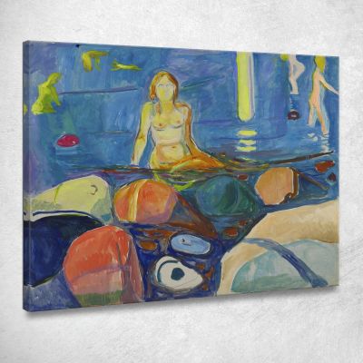 Bathing Woman And Children Edvard Munch, em64 canvas print