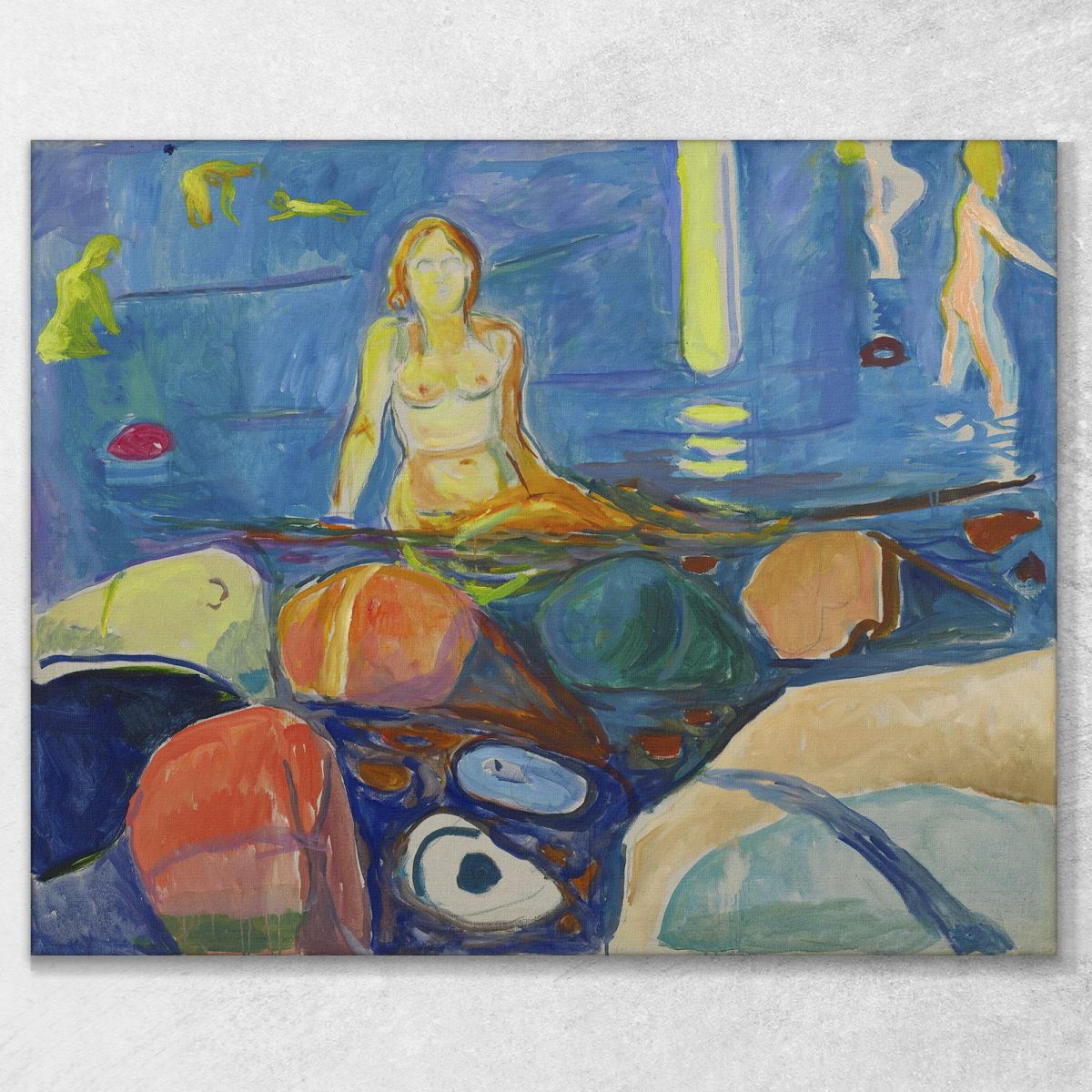 Bathing Woman And Children Edvard Munch, em64 canvas print